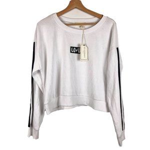 No Comment NWT NY LA LOVE White Crew Neck Crop Sweatshirt L